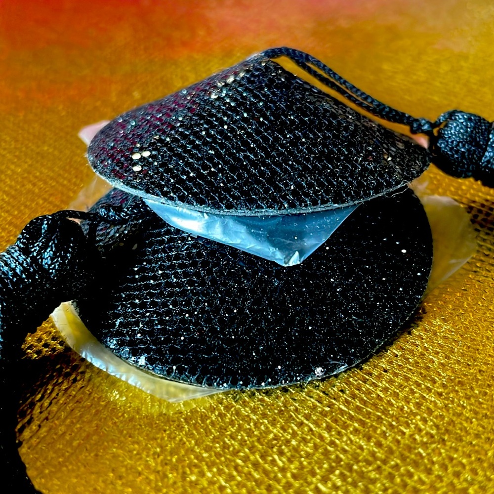 NWT black tassel pasties sequined nipple covers sexy jiggle embellished one size - Picture 8 of 8